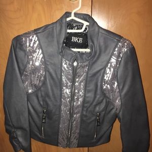 Grey cowgirl leather jacket